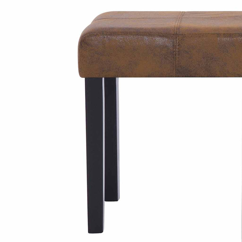 Bancă, maro, 106 cm, piele întoarsă ecologică