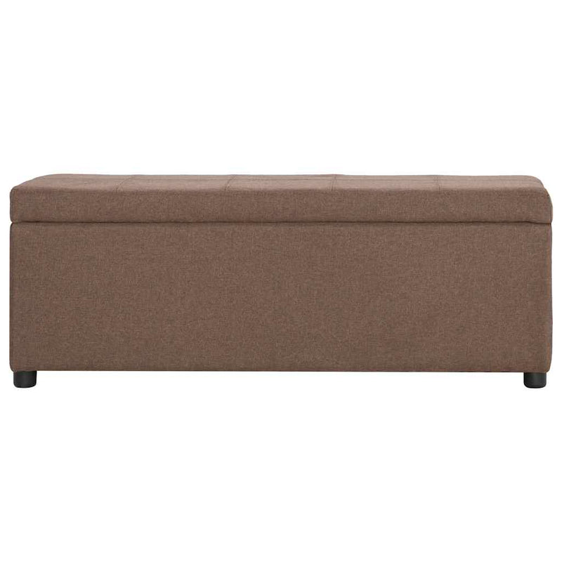 Bancă cu compartiment de depozitare, maro, 116 cm, poliester