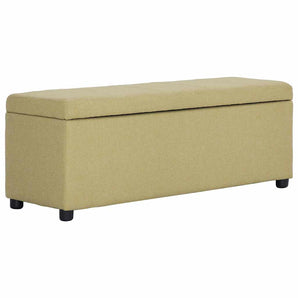 Bancă cu compartiment de depozitare, verde, 116 cm, poliester