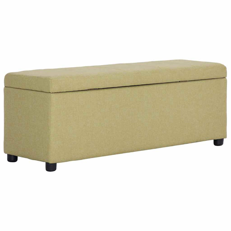 Bancă cu compartiment de depozitare, verde, 116 cm, poliester