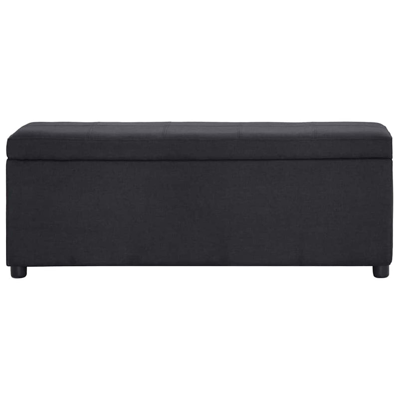 Bancă cu compartiment de depozitare, negru, 116 cm, poliester