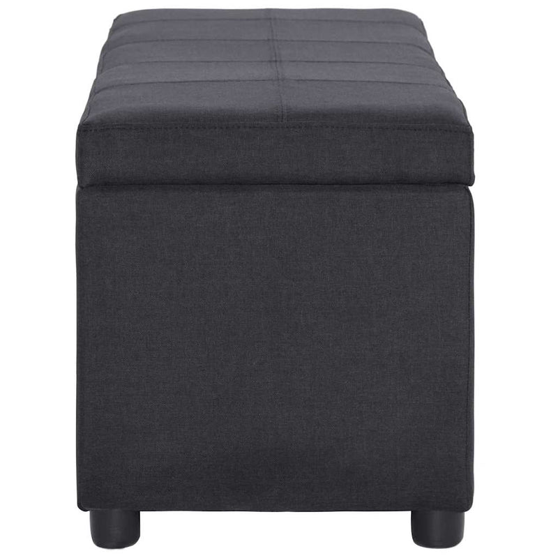 Bancă cu compartiment de depozitare, negru, 116 cm, poliester