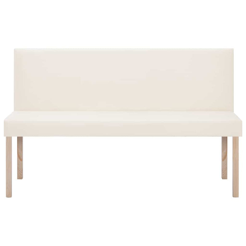 Bancă, crem, 139,5 cm, piele ecologică