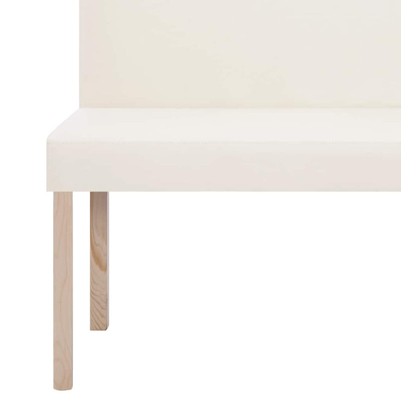Bancă, crem, 139,5 cm, piele ecologică