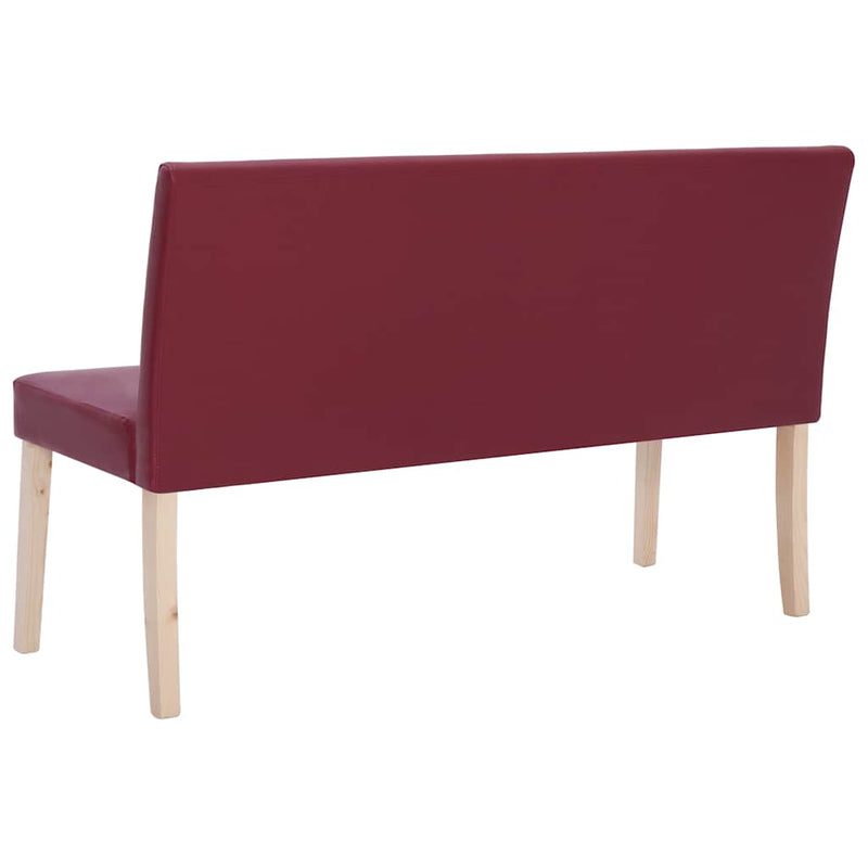 Bancă, roșu vin, 139,5 cm, piele ecologică