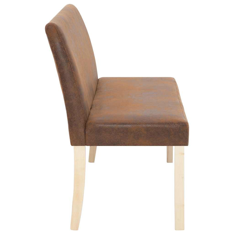 Bancă, maro, 139,5 cm, piele întoarsă ecologică