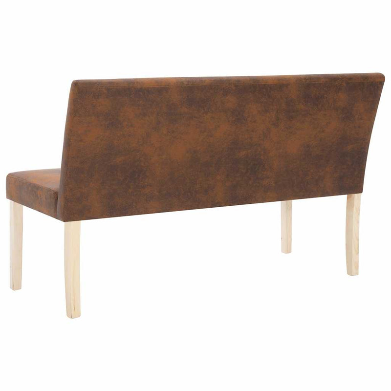 Bancă, maro, 139,5 cm, piele întoarsă ecologică