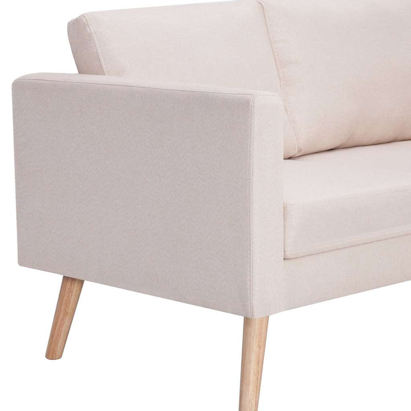 Canapea cu 3 locuri, crem, material textil