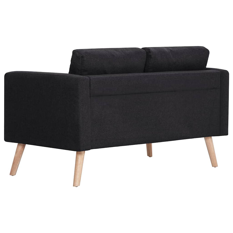 Canapea cu 2 locuri, negru, material textil