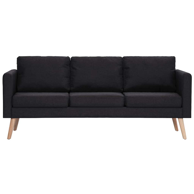 Canapea cu 3 locuri, negru, material textil