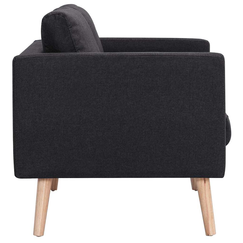Canapea cu 3 locuri, negru, material textil