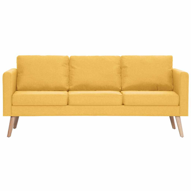 Canapea cu 3 locuri, galben, material textil