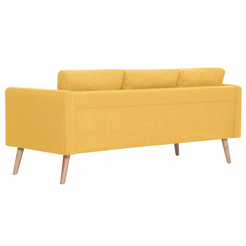 Canapea cu 3 locuri, galben, material textil