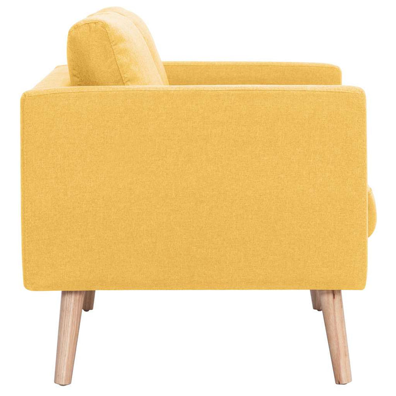 Canapea cu 3 locuri, galben, material textil