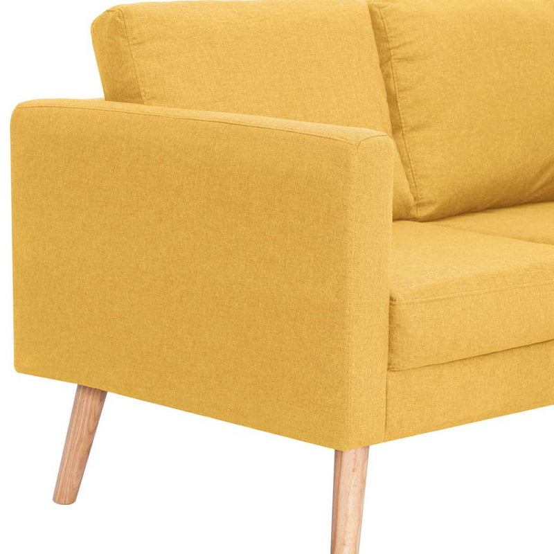 Canapea cu 3 locuri, galben, material textil