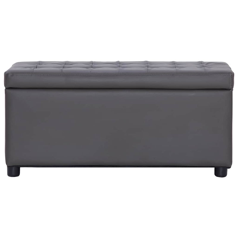 Taburet de depozitare, gri, 87,5 cm, piele artificială