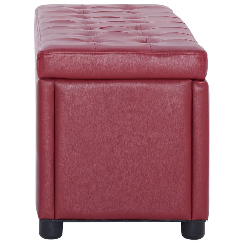 Taburet de depozitare, roșu vin, 87,5 cm, piele ecologică