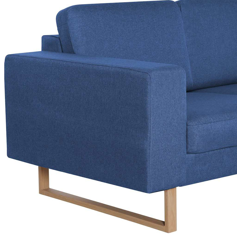 Canapea cu 3 locuri, albastru, material textil