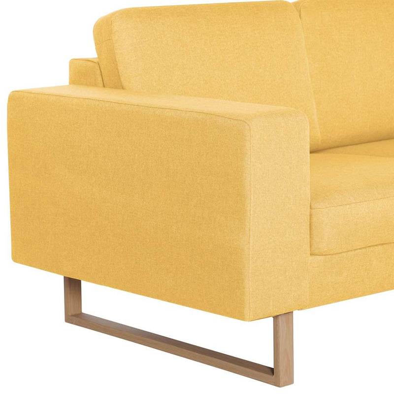 Canapea cu 2 locuri, galben, material textil