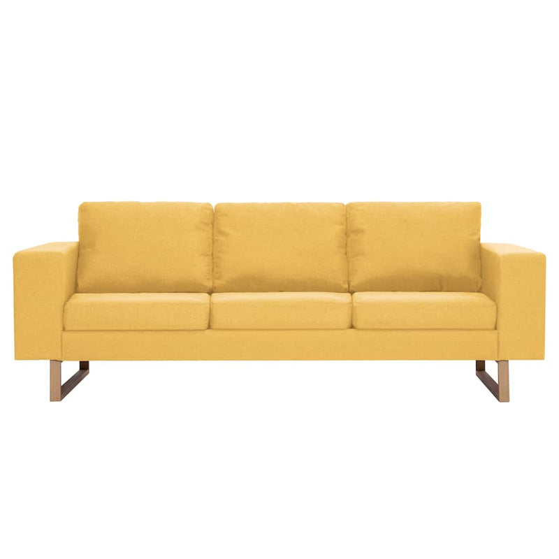 Canapea cu 3 locuri, galben, material textil