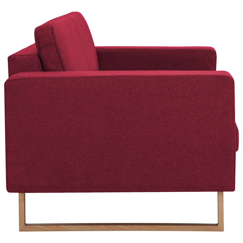 Canapea cu 3 locuri, bordo, material textil
