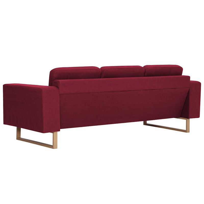 Canapea cu 3 locuri, bordo, material textil