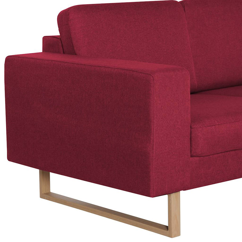 Canapea cu 3 locuri, bordo, material textil
