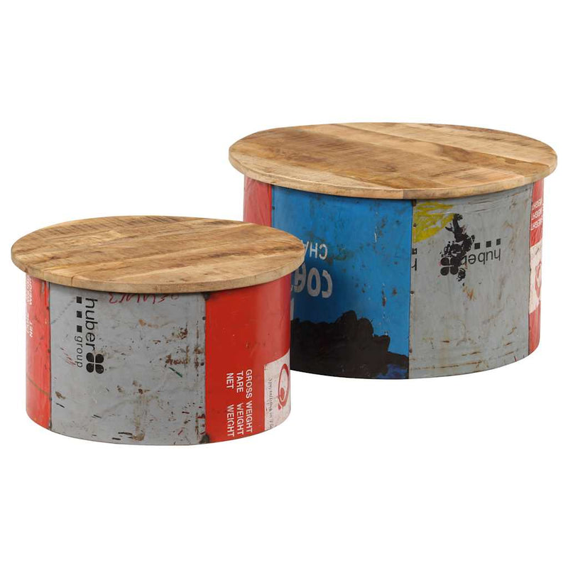 Măsuțe de cafea, 2 buc., lemn masiv de mango