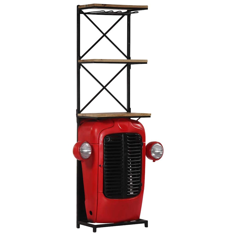 Dulap de vin design tractor 49x31x172 cm lemn masiv de mango