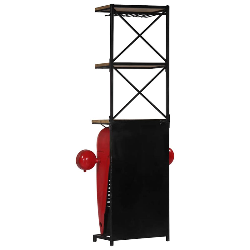 Dulap de vin design tractor 49x31x172 cm lemn masiv de mango