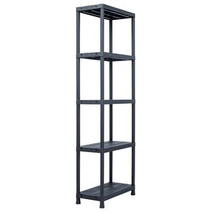 Rafturi de depozitare 5 buc. negru 60x30x180 cm plastic 125 kg