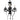 Candelabru cu mărgele, negru, rotund, 3 becuri E14