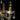 Candelabru cu mărgele de cristal, auriu, rotund, 5 x E14