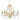 Candelabru cu mărgele de cristal, auriu, rotund, 6 x E14