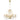 Candelabru cu mărgele de cristal, auriu, rotund, 6 x E14