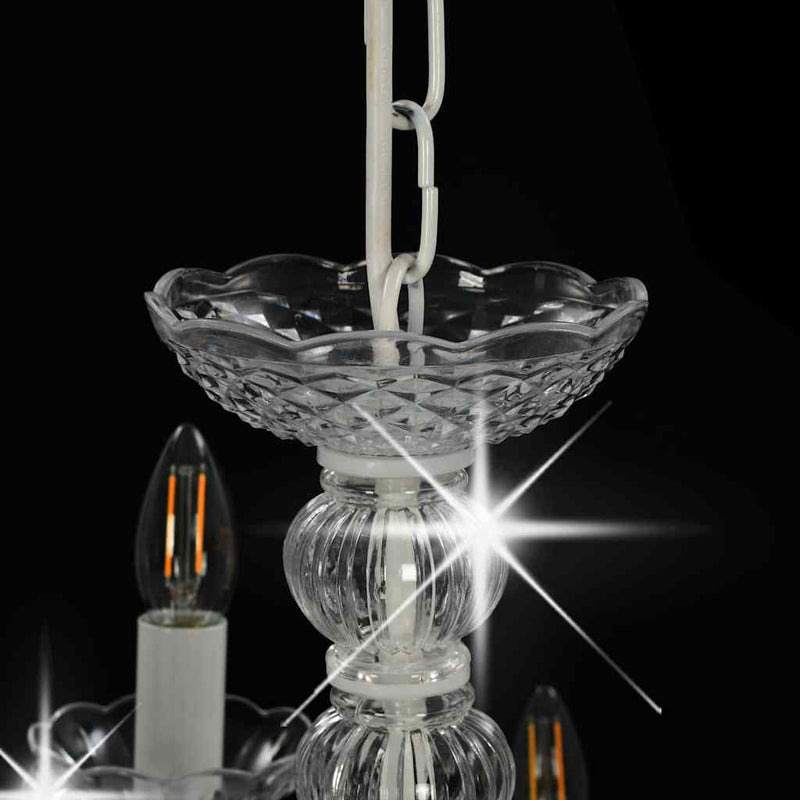 Candelabru cu 2 rânduri, alb, becuri 15 x E14
