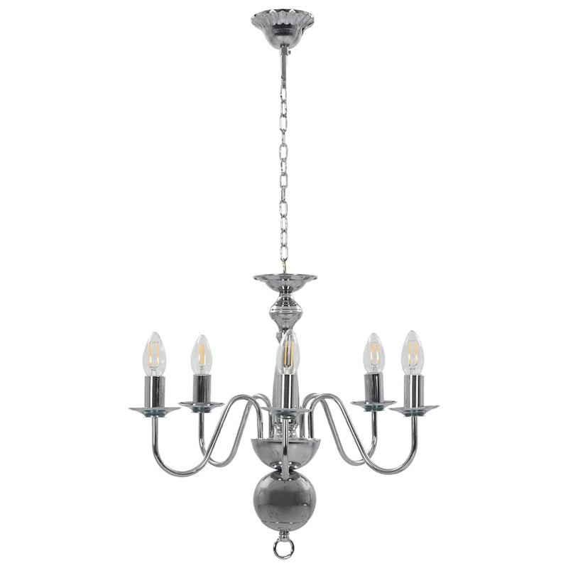 Candelabru, argintiu, 5 becuri E14
