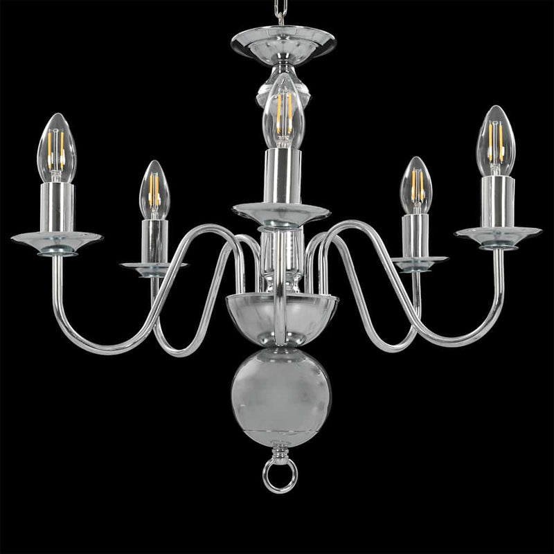 Candelabru, argintiu, 5 becuri E14