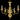 Candelabru, auriu, 5 becuri E14