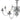 Candelabru, argintiu, 8 becuri E14