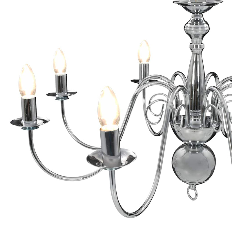 Candelabru, argintiu, 8 becuri E14