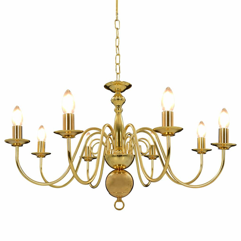 Candelabru, auriu, 8 becuri E14