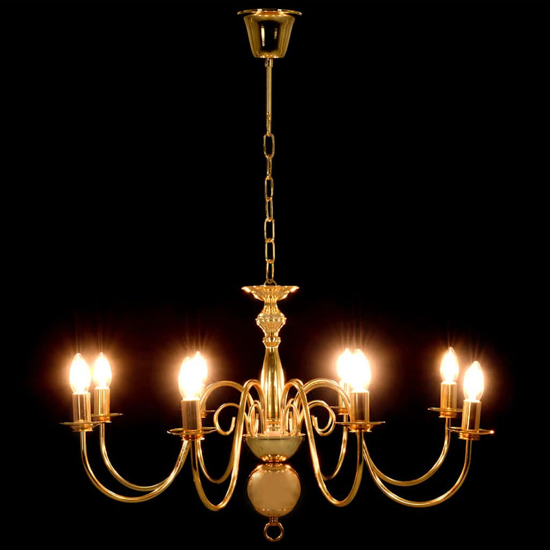Candelabru, auriu, 8 becuri E14