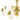 Candelabru, auriu, 8 becuri E14