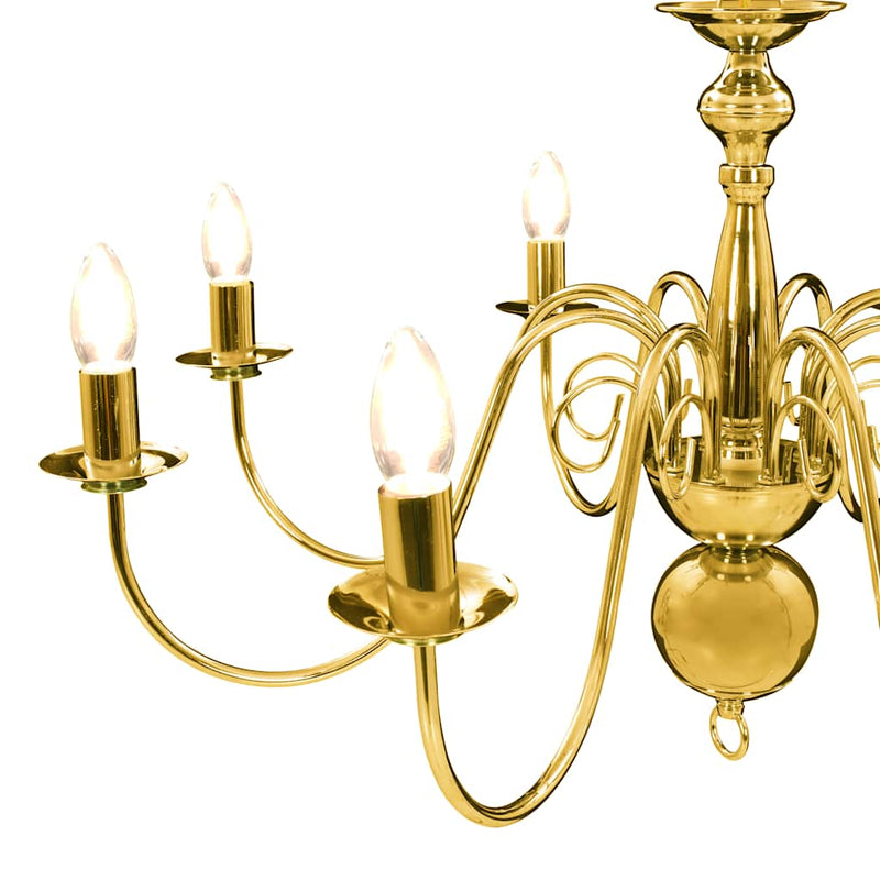 Candelabru, auriu, 8 becuri E14