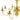 Candelabru, auriu, 8 becuri E14