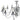 Candelabru, argintiu, 12 becuri x E14