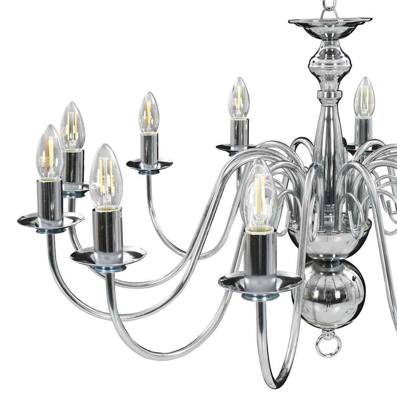 Candelabru, argintiu, 12 becuri x E14