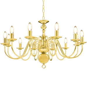 Candelabru, auriu, 12 becuri E14
