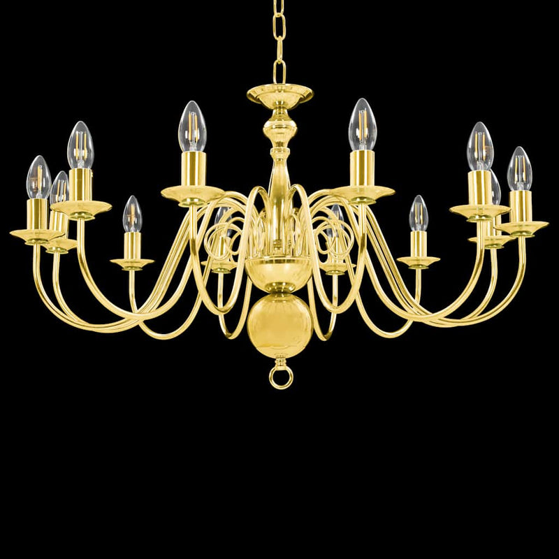 Candelabru, auriu, 12 becuri E14